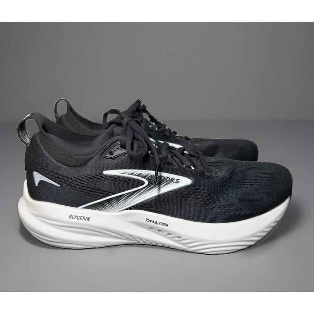 Brooks Womens GLYCERIN 22 DNA Black White Running Sneakers Sz 10.5B